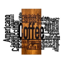 Wallity Coffee Mixed - Accesorio decorativo de pared en nogal y negro